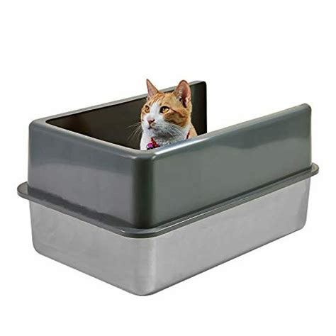 stainless steel kitty litter box|enclosed stainless steel litter box.